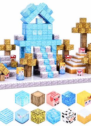 Магнітний конструктор minecraft крижаний замок і сніговий біом 100 деталей для дітей від 3 років поринь у світ майнкрафту