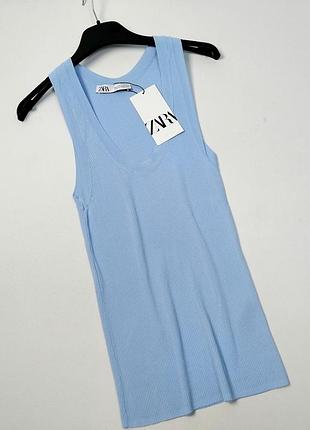 Базовая женская майка zara в рубчик