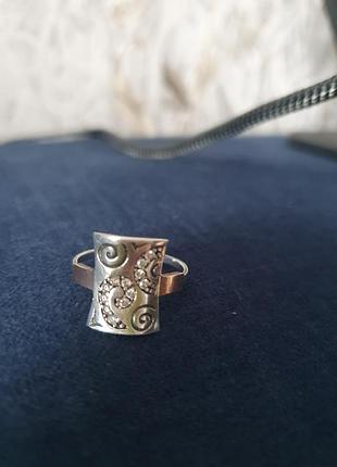 Колечко серебро с золотой пластиной