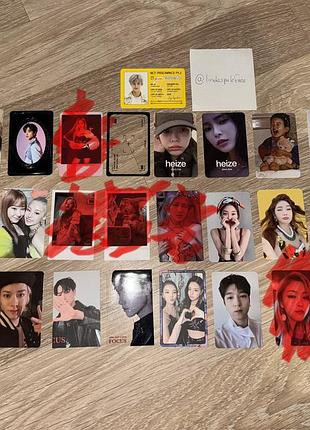 Оригінальні картки nct, itzy, chung ha, day6, jus2, heize