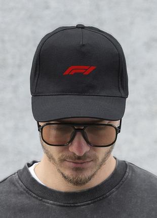 Чоловіча кепка бейсболка тракер without з принтом f1red black
