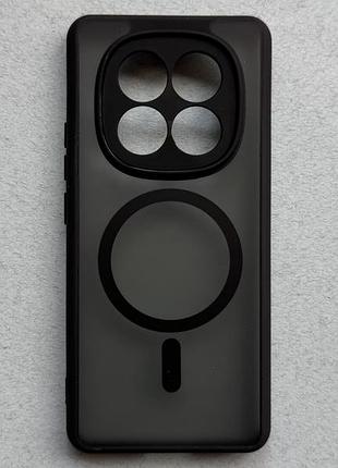Samsung galaxy s24 чехол proove softline с magnetic ring чёрный с серым, с магнитами и беспроводной зарядкой
