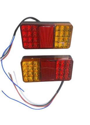 Комплект задних led фонарей 12в (150×80×26 мм, 24 диода)
