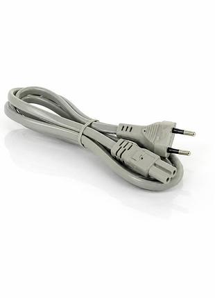 Шнур питания 2 pin для радио, магнитофона и бытовой техники 1.2 м серый
