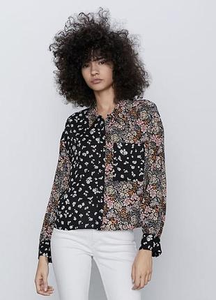 Рубашка zara натуральная ткань
