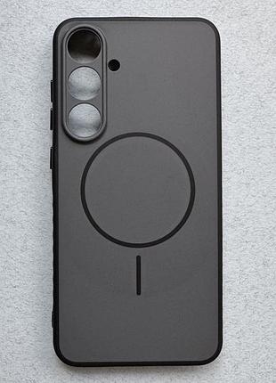 Samsung galaxy s24 fe чехол proove softline с magnetic ring чёрный с серым, с магнитами и беспроводной зарядкой
