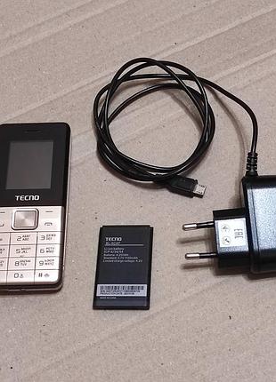 Мобильный телефон tecno t301 на 2 sim-карты, полный комплект