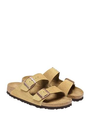 Birkenstock arizona suede leather latte cream