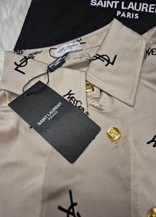 Блузка сорочка ysl бежева m-l