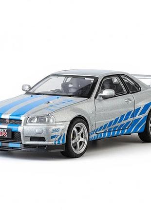 Металлическая модель nissan gtr 1:18 коллекционная машинка со светом и звуком инерционная машинка
