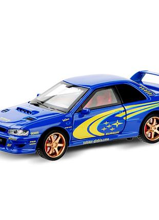Металлическая модель машина subaru impreza 1:32 со светом и звуком инерционная машинка в коробке субару синий легенда модель