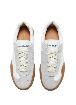 Кросівки acne studios lace-up sneakers white/brown