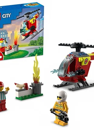 Конструктор lego city пожежний гелікоптер 53 деталі (60318)