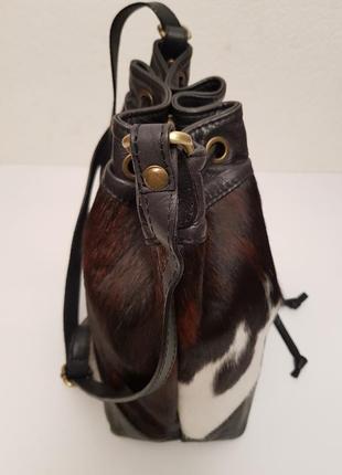 Изумительная интересная сумка crossbody borse in pelle made in italy натуральный мех пони7 фото