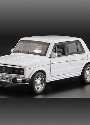 Коллекционная машинка lada ваз 2106 белая 1:32