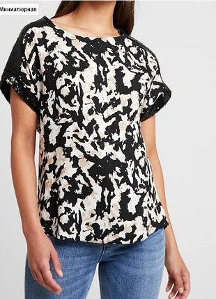 Женская блуза dorothy perkins petite  размер 40 с камуфляжным принтом и пайетками
