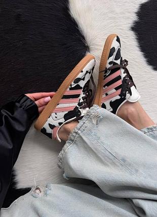 Женские кроссовки adidas samba cow print / white / smb+ 🔗