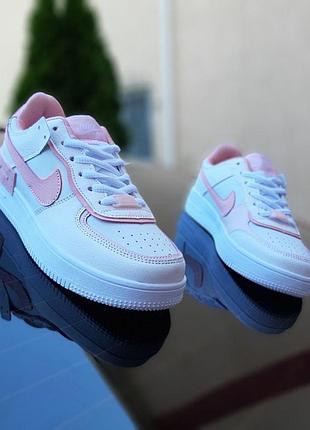 N1ke air force 1 shadow белые с пудрой