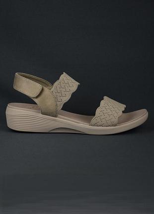 Skechers arya on the rise босоножки сандалии женские текстильные бежевые на липучках обувь летняя оригинал 41-42 р/27.5 см rieker crocs clarks ecco