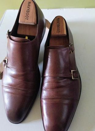 Navyboot/ премиальные кожаные мужские туфли дабл-монки (double monk strap) швейцарского бренда navyboot