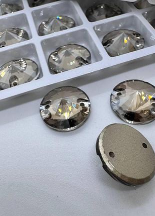 Пришивные стразы lux 10 мм, форма риволи, цвет crystal satin , 1шт
