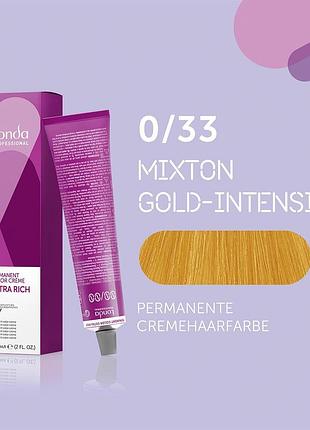 Стойкая краска для волос londa professional permanente color 0/33 интенсивный золотистый микстон 60 мл