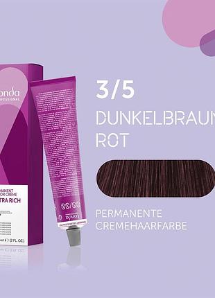 Стойкая краска для волос londa professional permanente color 3/5 темный красный брюнет 60 мл