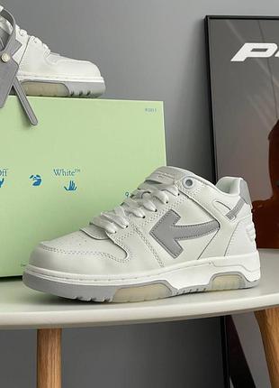 Кроссовки off white for walking white grey logo