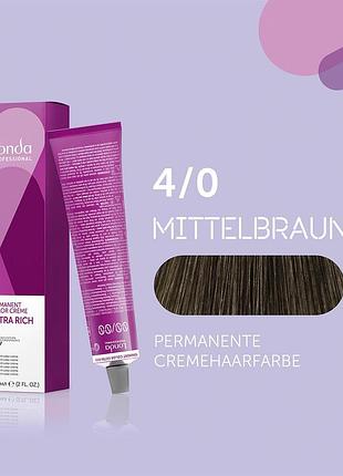 Стойкая краска для волос londa professional permanente color 4/0 средний брюнет 60 мл