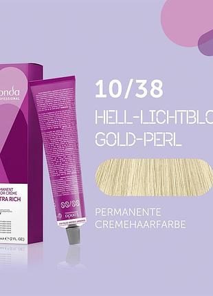 Стійка фарба для волосся londa professional permanente color 10/38 яскравий блондин золотисто-перлистий 60 мл