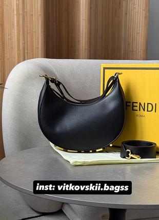 Сумочка fendigraphy small leather black💛