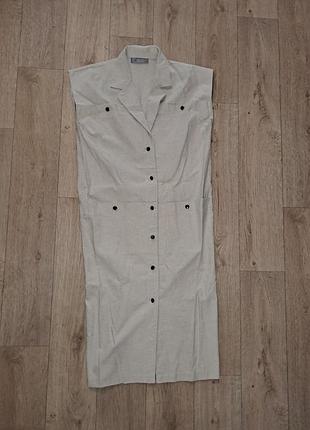 Платье летнее бежевое хлопок zara mango stradivarius cropp