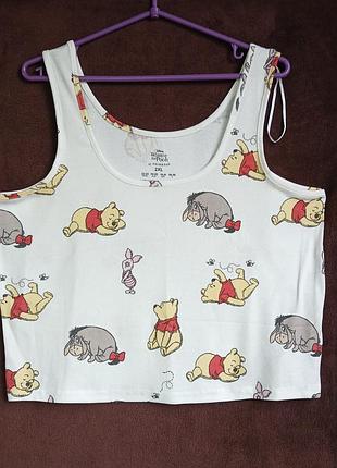 Майка женская в рубчик, winnie the pooh,  2xl, eur 50-52,  батл