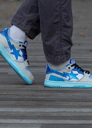 Женские кроссовки bape sk8 sta blue