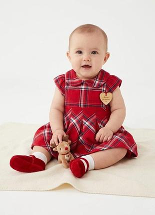 Праздничное платье в клетку mon coeur для девочки, размер uk 6-9m (68 см)