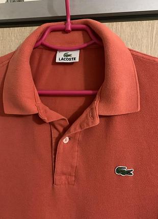 Поло lacoste, розмір m/l, колір корал