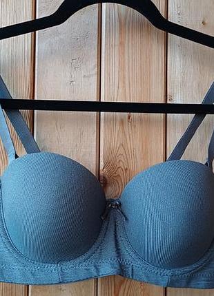 Бюстгальтер janel be beauty 80c серый пуш-ап с косточкой