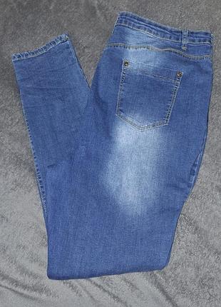 Джинсы синие скинни рваные boohoo 8