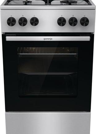Плита gorenje gg5a11xf газова, 70л, 50x60см, чавун, нерж