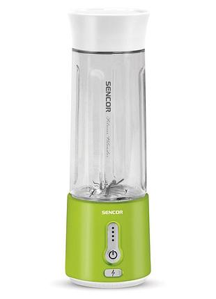 Блендер sencor sbl131gr портативный для смузи 150вт, чаша-500мл, usb-c, бело-зеленый