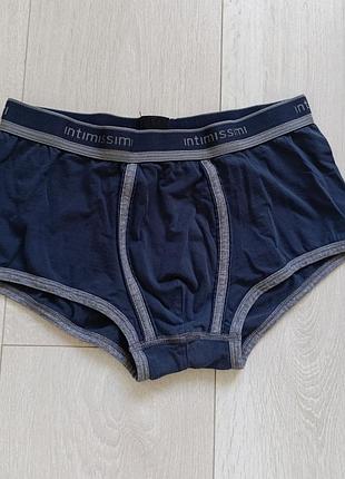 Трусы мужские базовые синие боксерки котоновые intimissimi s c 8 36 44