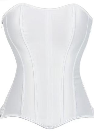Атласний корсет білий xl