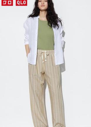 Брюки из льняной смеси easy uniqlo