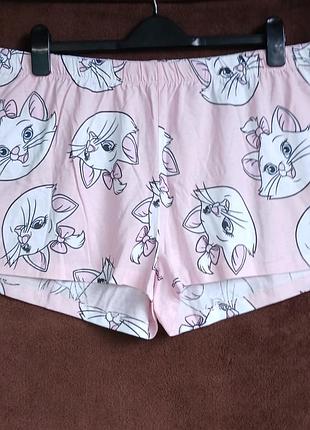Шорты женские домашние розовые, киця мери, м,xl eur 40-42, 46-48