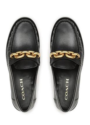 Шкіряні лофери coach jess chain-strap moccasin/14750/