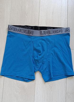 Блакитні труси чоловічі базові боксерки котонові подовжені under armour l xl 12 14 40 42 48 50