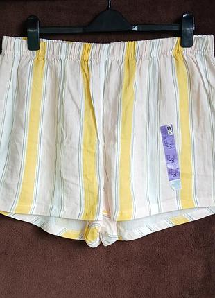 Шорты женские в полоску,  котоновые, disney,  xl, eur 46-48