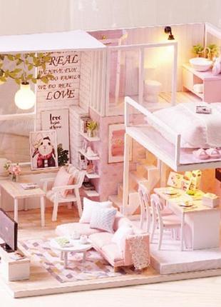 Домик конструктор деревянный с мебелью, для девочки diy cute room l-022 tranquil life румбокс