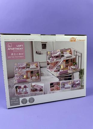 Домик конструктор деревянный с мебелью, для девочки diy cute room l-022 tranquil life румбокс