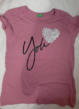 Футболка benetton рожева